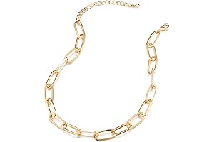 Gold Link Chain Necklace and Bracelet Set