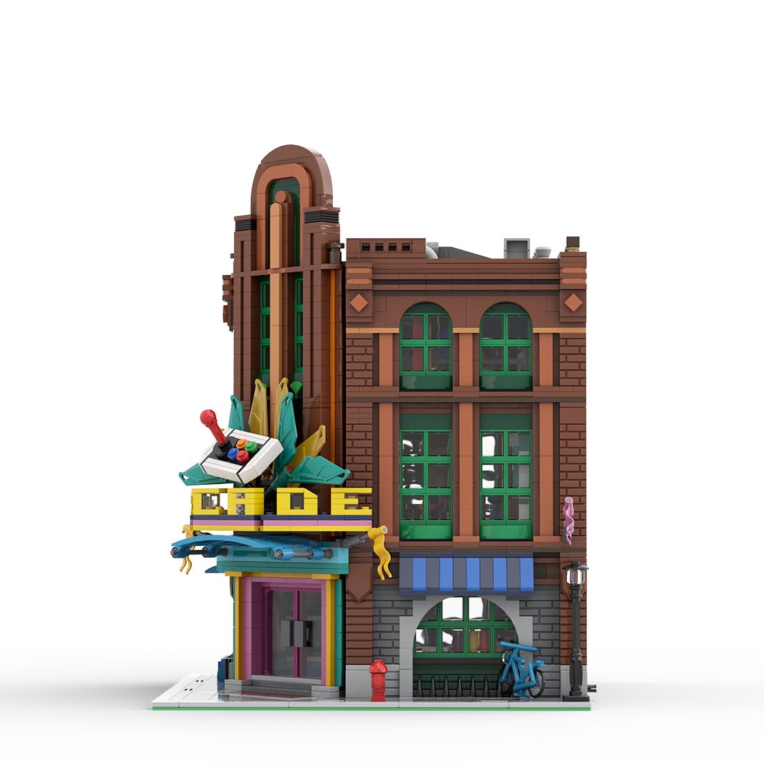 MOC-159975 Klassische 80er Jahre Arcade Spielesaal Klemmbausteine, Straßenszene Architektur Modellbausatz mit Arcade Automat, Kreative Deko & Geschenk für Erwachsene - 3345 Teile