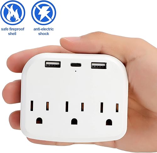 Miniatura 6 de Cruise Power Strip Cruise Essentials - Extensor de salida de protección sin sobretensiones con puertos de salida USB, adaptador de viaje portátil,