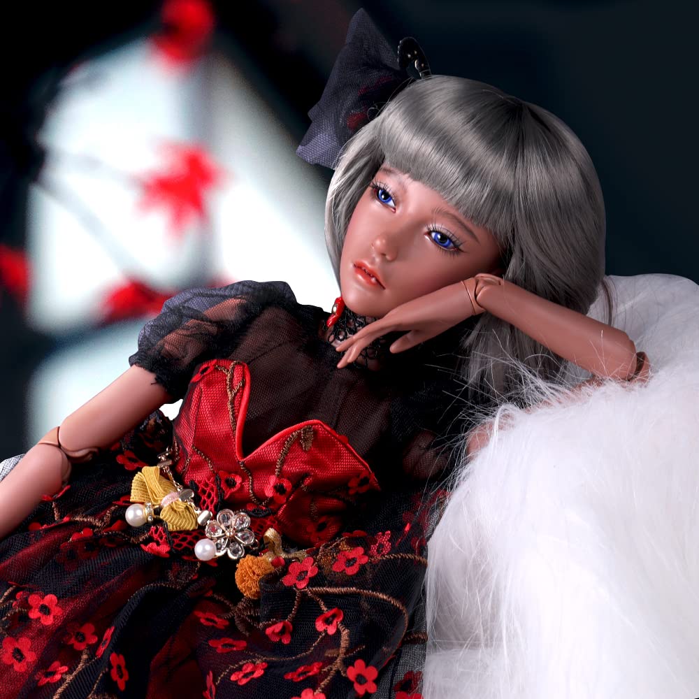 UCanaan BJD Dolls 1/3 SD Dolls 24 Inch 18 Ball Jointed Doll American African Dolls DIY Toys with Full Set Clothes Shoes Wig Makeup, Best Gift for Girls