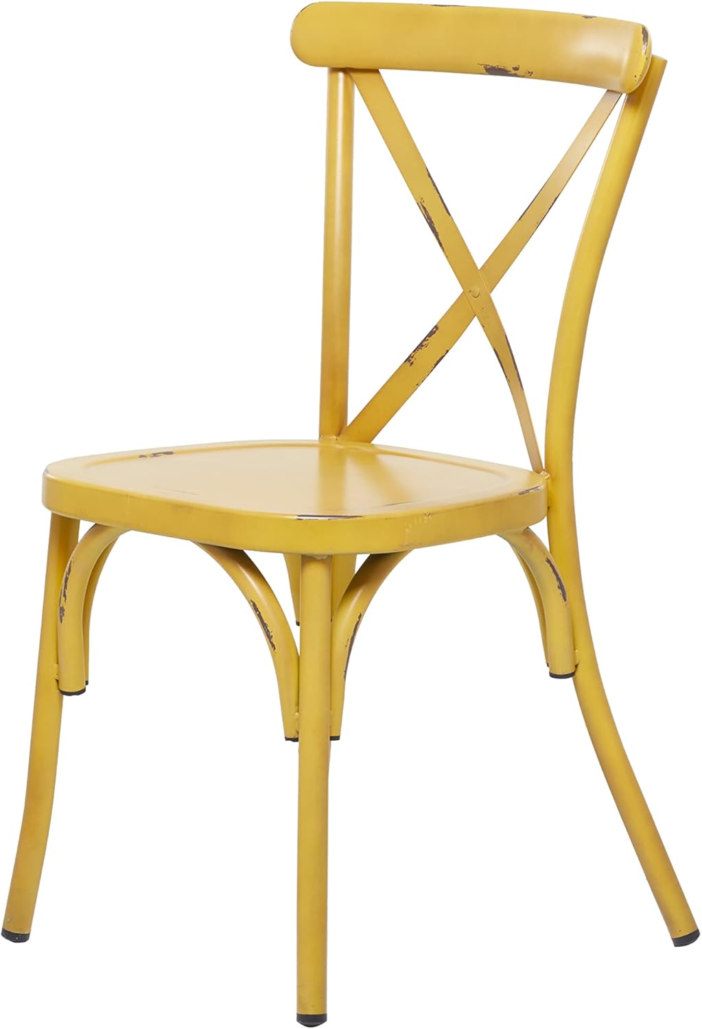 Deco 79 Metal Solid Outdoor Dining Chair, , Yellow