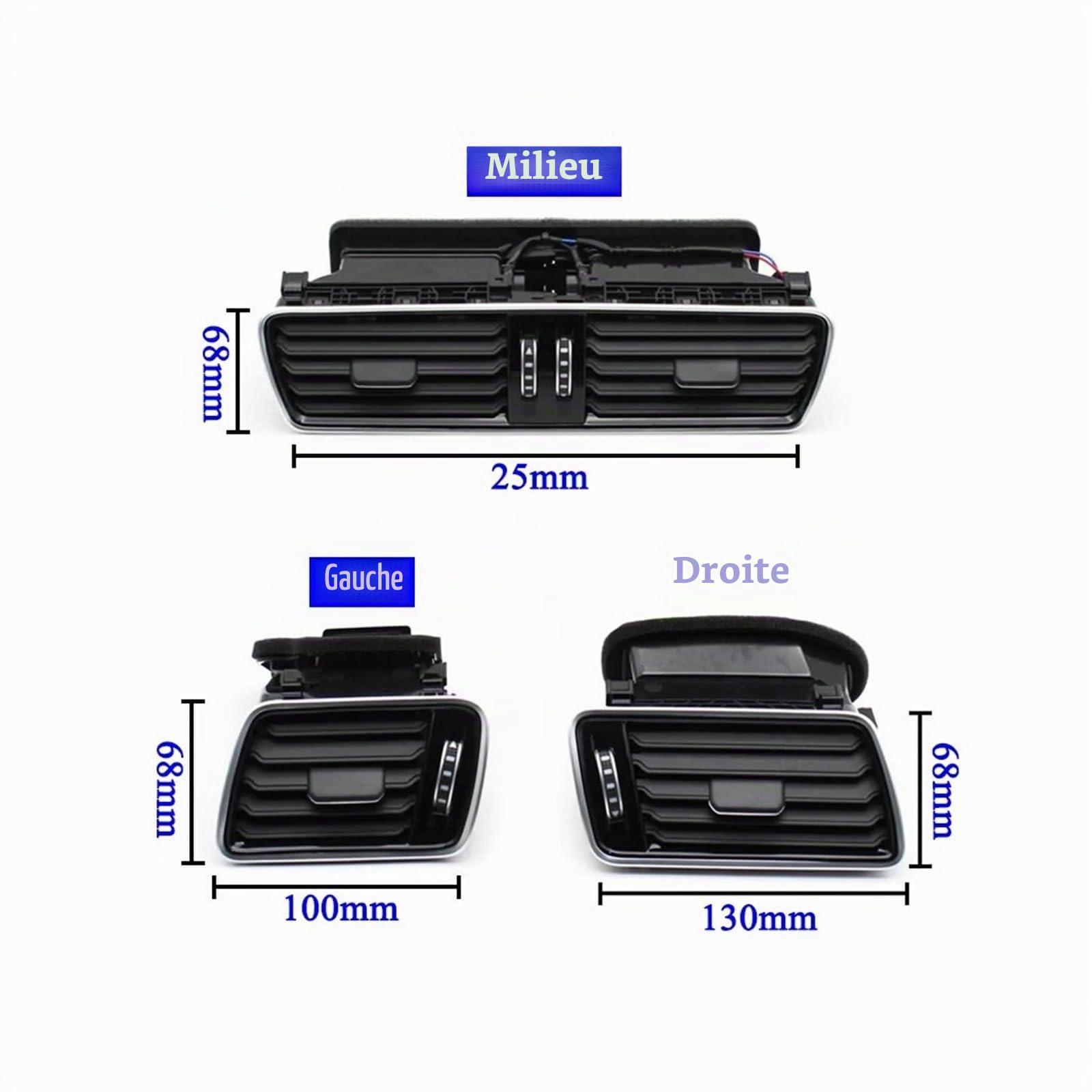 Grille D'aération Centrale Pour VW Pour Passat B6 B7 CC R36 Piano Black Climatisation AC Vent Outlet Assembly LHD Car 3AD819728A 3AD819701A(LHD Piano 3PCS)