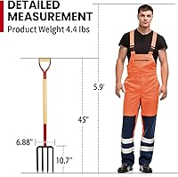 Vista 7 de Tenedor de jardín resistente para excavar, tenedor de 4 dientes para abono de jardinería, tenedor de jardín con mango de madera, 45 pulgadas