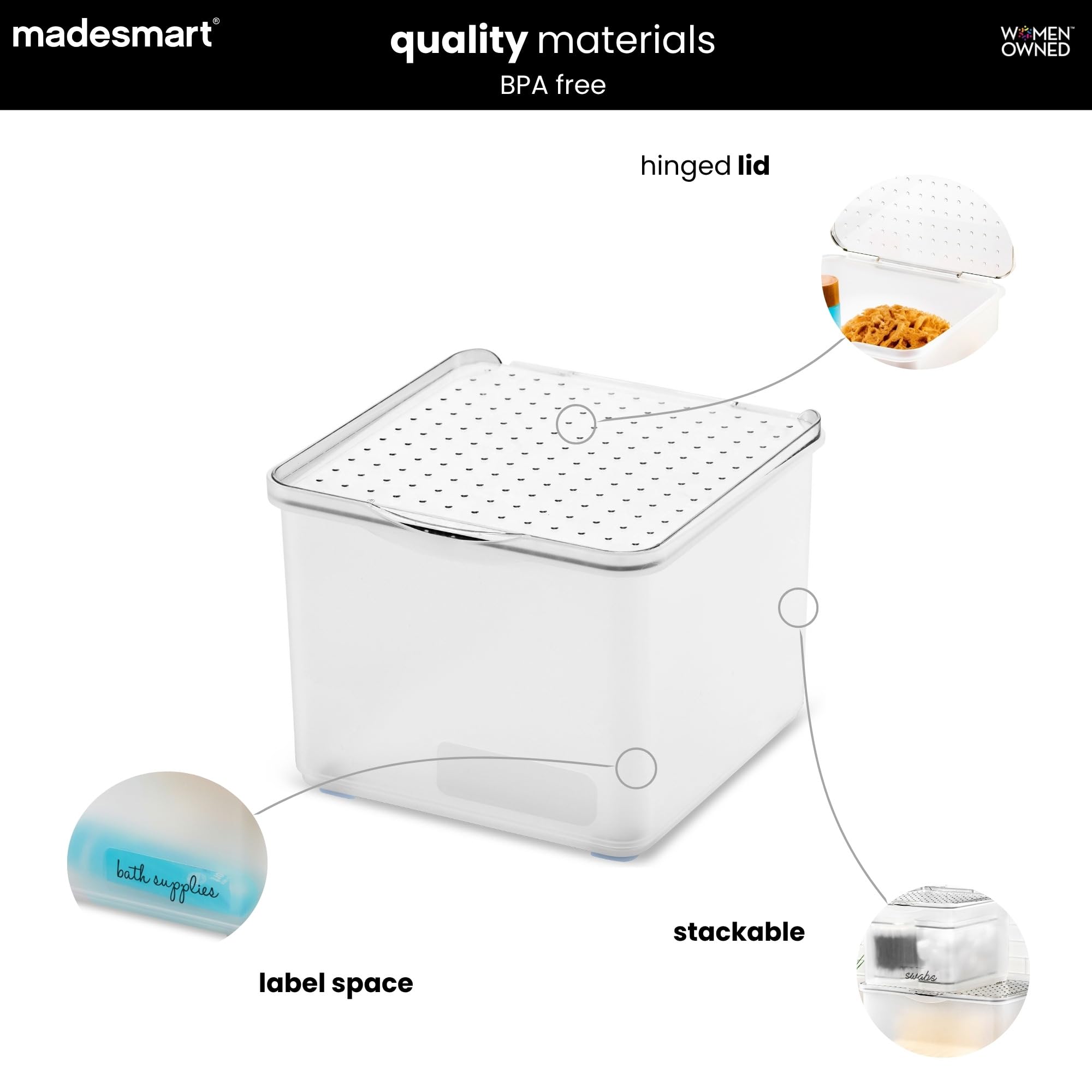 madesmart Frosted Lid Bin - Blue -6 madesmart Frosted Lid Bin - Blue -6