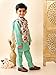 Superminis Boys Cotton Printed Gota Work Kurta Pyjama with Jacket Ethnic Wear Set (6-7 Years, Green)