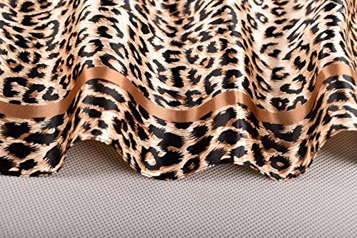 35" x 35" Leopard Print Square Scarf for Women Satin Hair Scarf Silk Like Neck Scarfs3