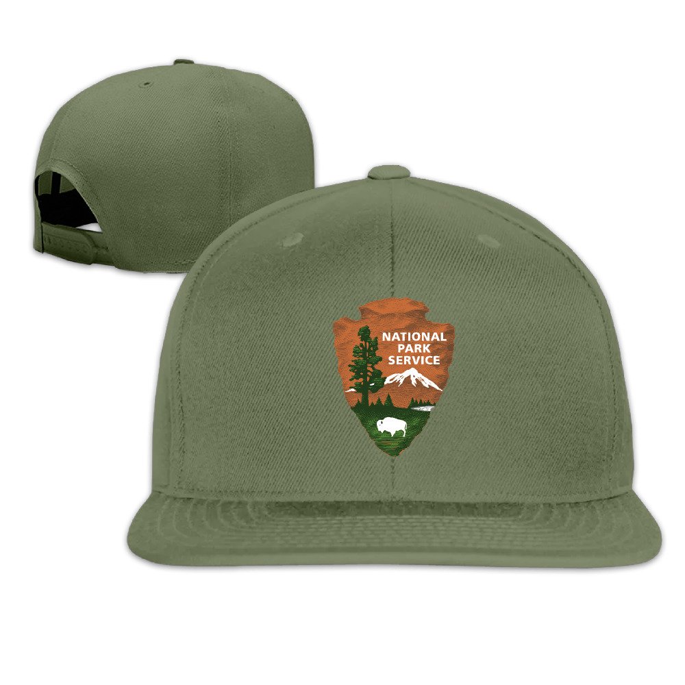 Tirtl4wer Unisex US National Park Service Adjustable Hat Flat Along Snapback Baseball Cap