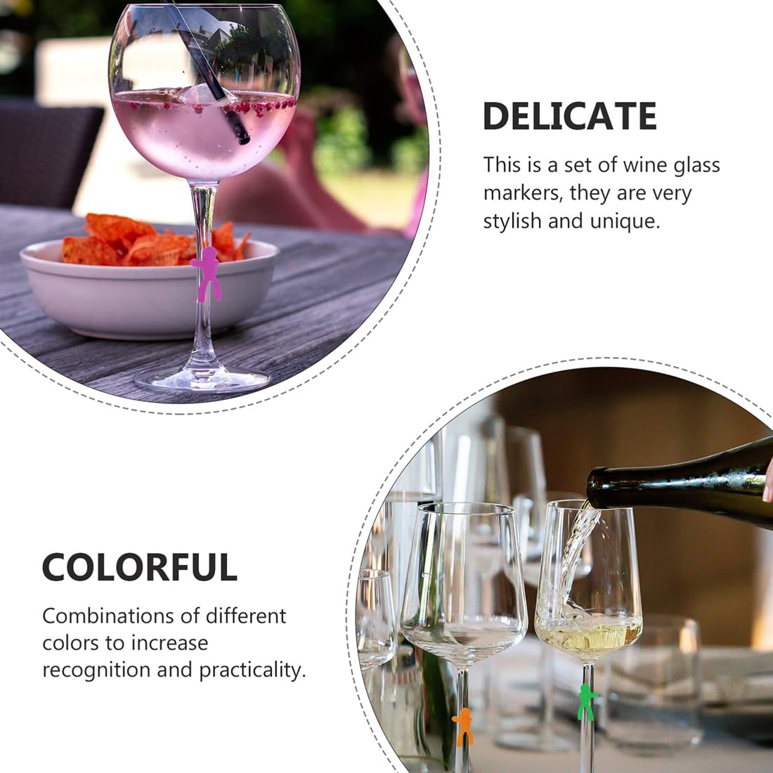 Marqueur De Verre En Silicone Hejo Marque Verre à Vin: 50 Marqueurs En Silicone Pour Identifier Vos Marqueur De Verre Original