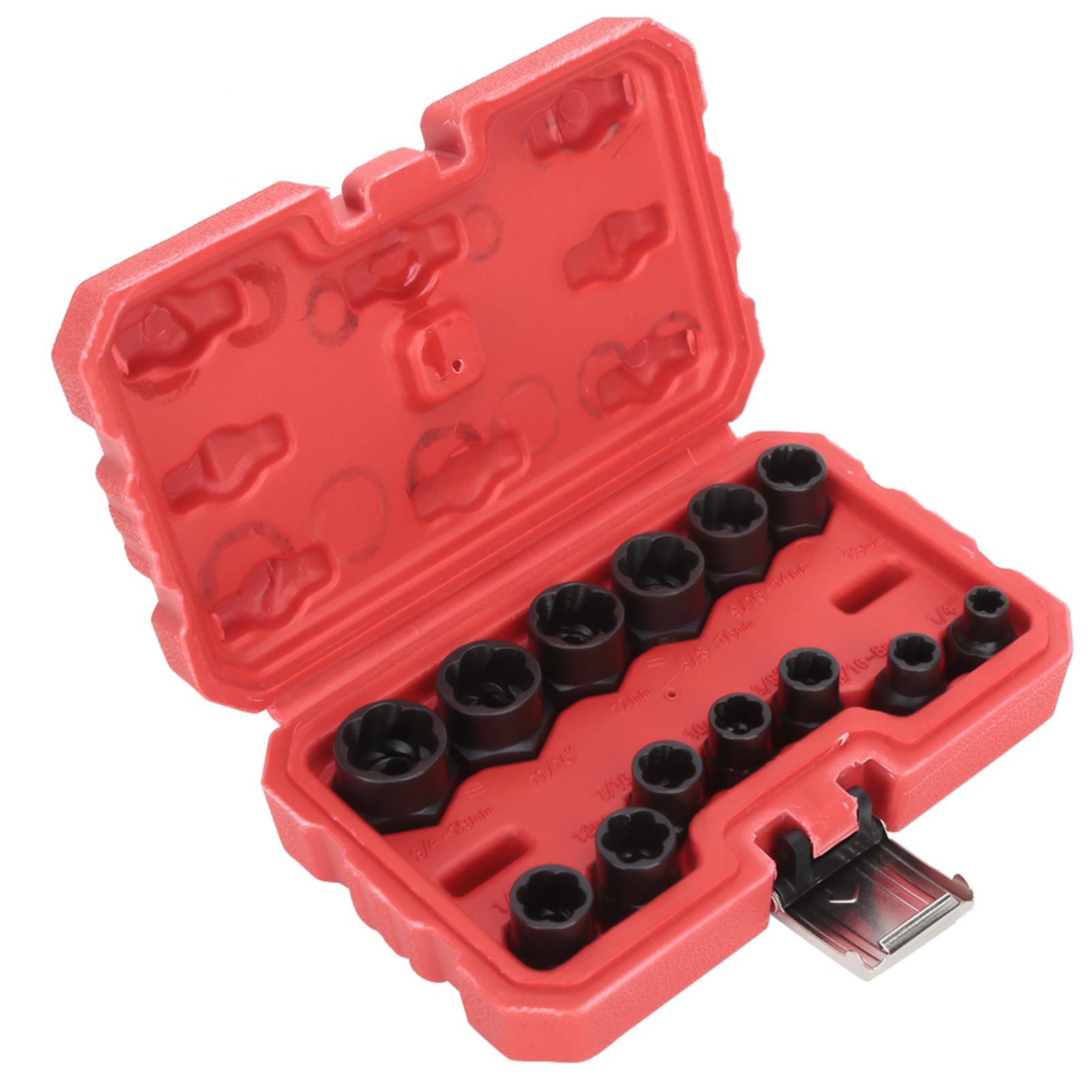 ASerZenith Stud Extractor Damaged Nut Bolt Remover Set, 13-Piece Stud Extractor And Hand Tool Kit For Removing Damaged Nuts And Bolts, High Hardness, Hardware Tool