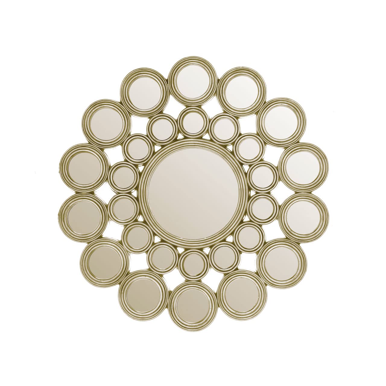 Premier Housewares Wall Mirror/Bathroom Mirrors Wall Mounted/Hallway Wall Mirrors/Stick On Mirrors For Walls/Champagne Wall Mirror For Living Room Dimensions W119 X D4 X H119cm