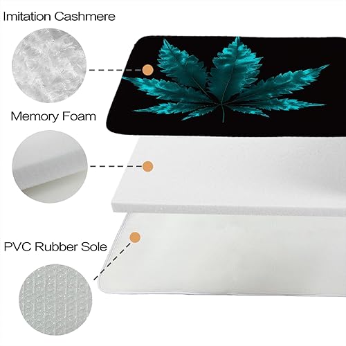 Miniatura 4 de lczVEN Tapetes de baño de espuma viscoelástica de terciopelo con hojas de arce, antideslizantes, ultra suaves, juego de 3 piezas de tapetes de baño