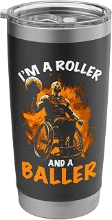 Wheelchair Basketball Player Handicap Disability Sports Stainless Steel Insulated Tumbler