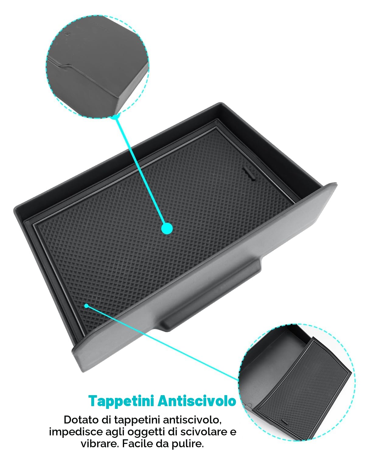 CDEFG Compatibile con Dacia Duster 3 2024 2025 Console Centrale Cassetti Organizzatore Scatola di immagazzinaggio Nascosta Organizer Vassoio Tray Duster III 2024 2025 Accessori