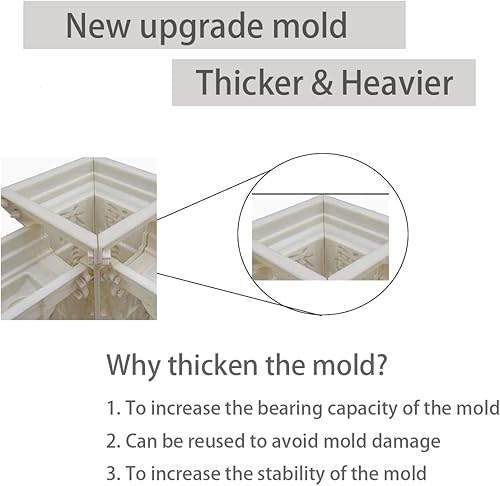 Miniatura 1 de Kucy - Moldes de hormigón de 27.6 pulgadas, molde de plástico para jardín, bricolaje, cemento, yeso, molde de hormigón (patrón 16)