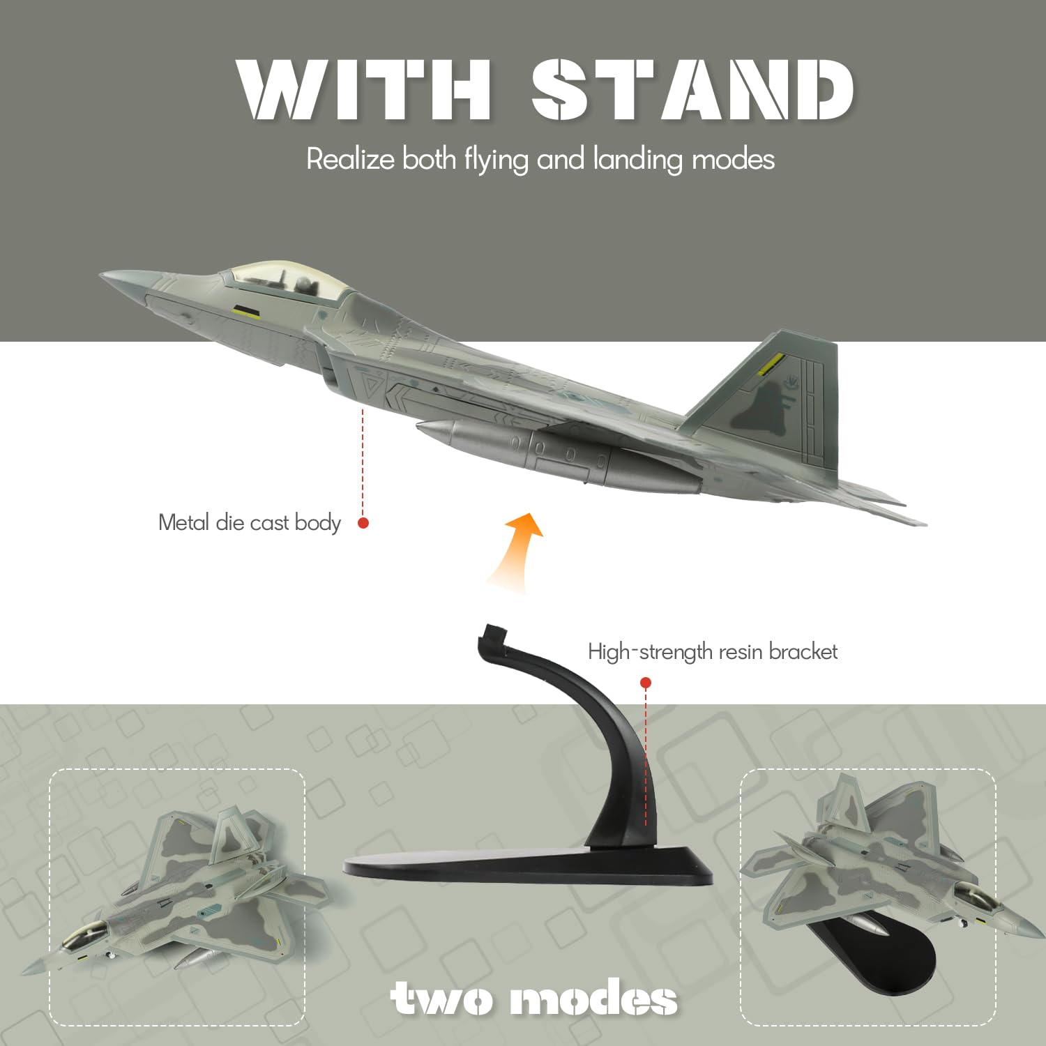Amazon.co.jp: JUNENTER 1/100スケール F-22 ラプター戦闘機モデル