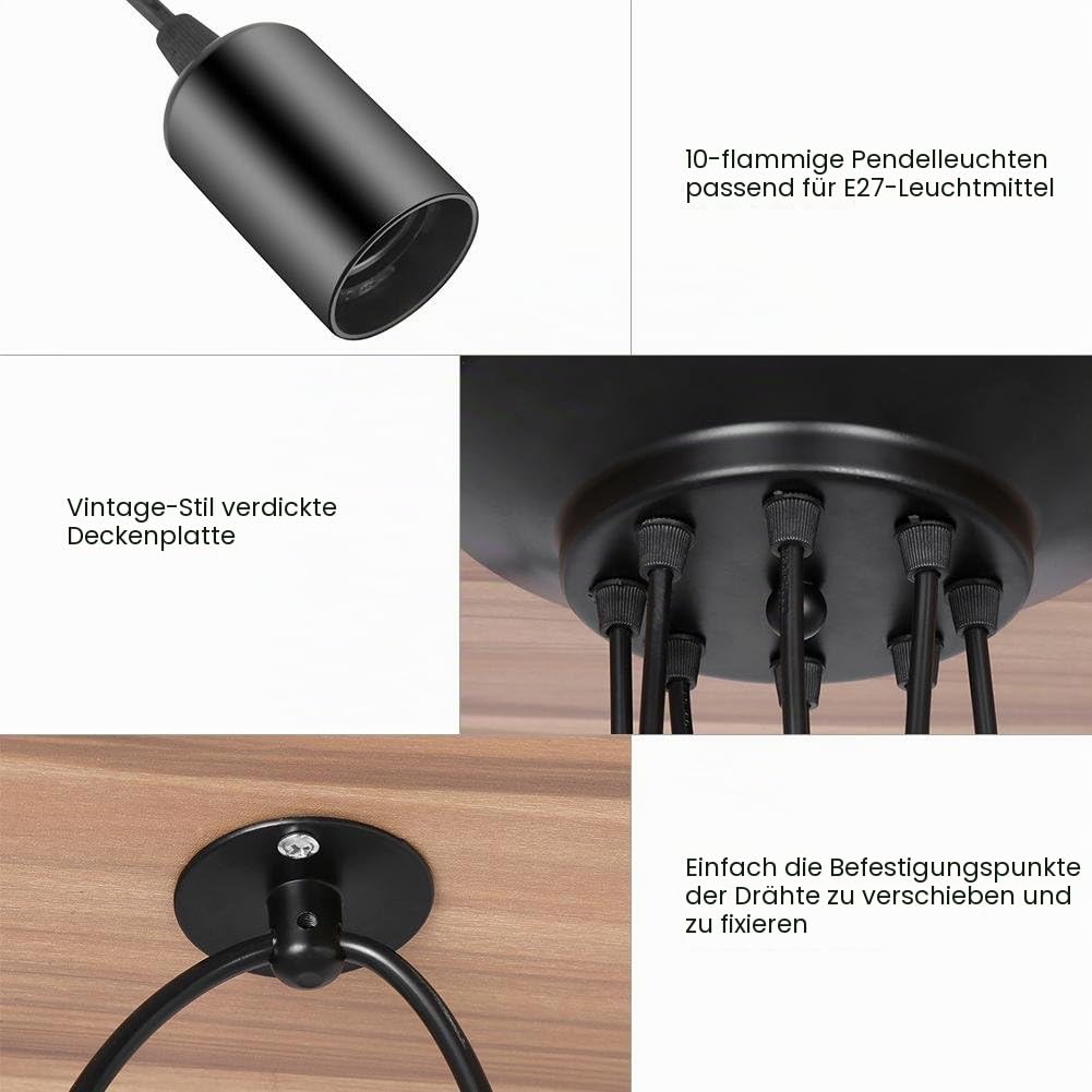 Deckenlampe Vintage, Spinne Kronleuchter Industrie Moderner, Pendelleuchte mit Mehreren Köpfen, für Küche Schlafzimmer Hotel Esszimmer Wohnzimmer Ohne Lichtquelle
