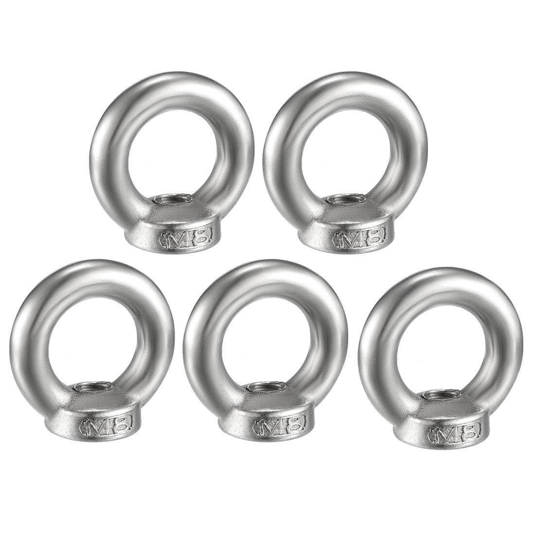 Marine Uxcell M4 Lifting - 304 Stainless Steel Round For Rope Fitting, Pack Of 5 Eye Nuts