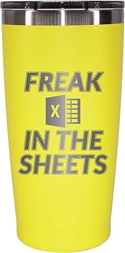 Freak In The Sheets Excel - Taza divertida de contador - Taza de hoja de cálculo - Gran regalo de oficina - Taza de contabilidad - Vaso de acero
