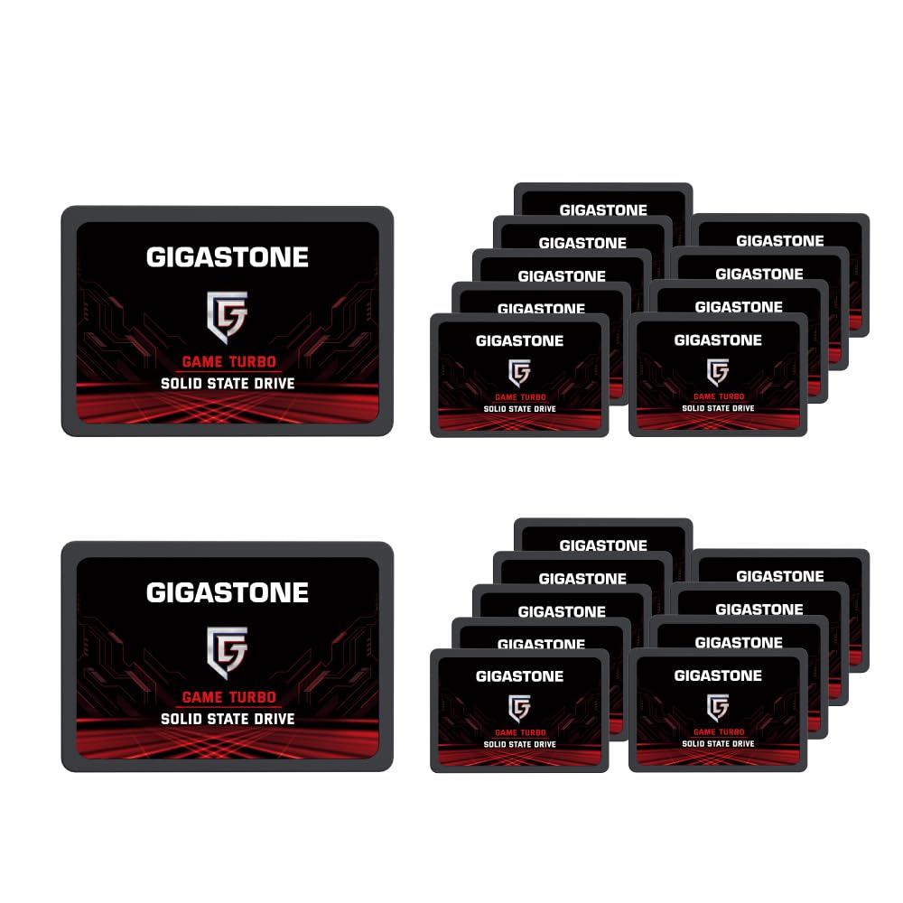 Gigastone SSD SATA III 256GB (20 Pack) 2,5" SSD interno 3D NAND Internal Solid State Drive Compatibile con Laptop e PC Desktop 2.5 Inch Velocit? di Lettura fino a 520MB/s SLC Cache Performance.