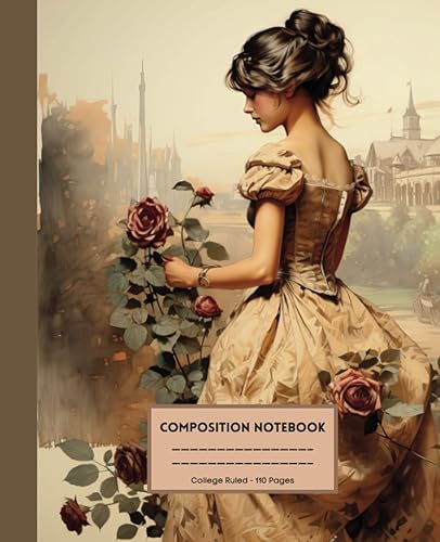 Victorian Composition Notebook | Aesthetic Floral Vintage Notebook | College Ruled | 110 Pages | Notebook for Work, Studying, Note Taking: Victorian Notebook