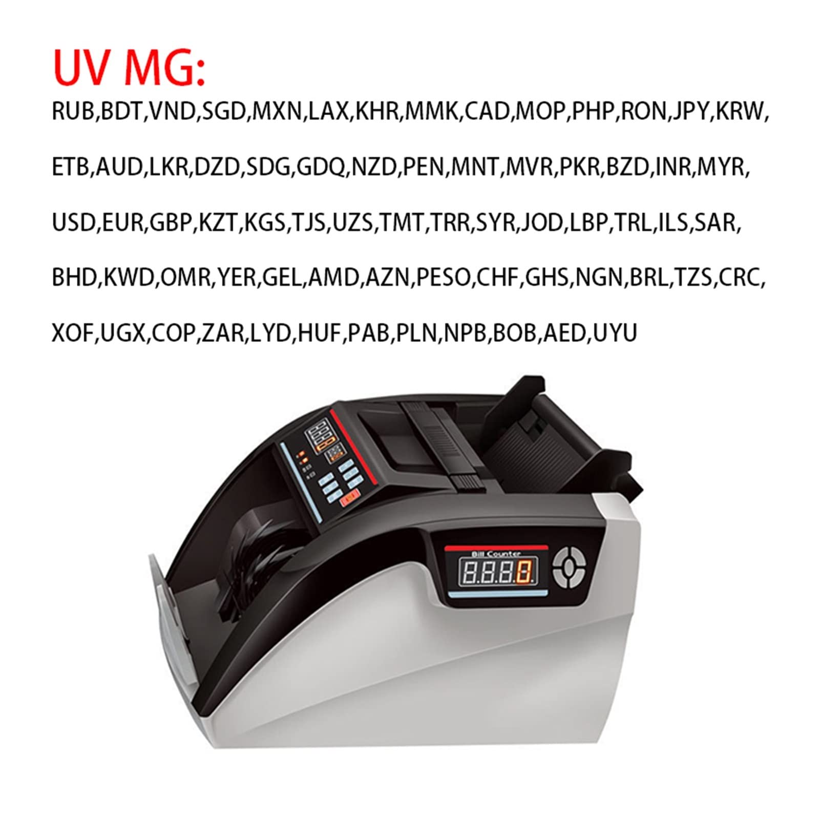 Contabanconote 5800 con Display LED UV/MG, Economico, Contabanconote E Contamonete Multivaluta, Attrezzatura Finanziaria, Veloce E Facile da Usare
