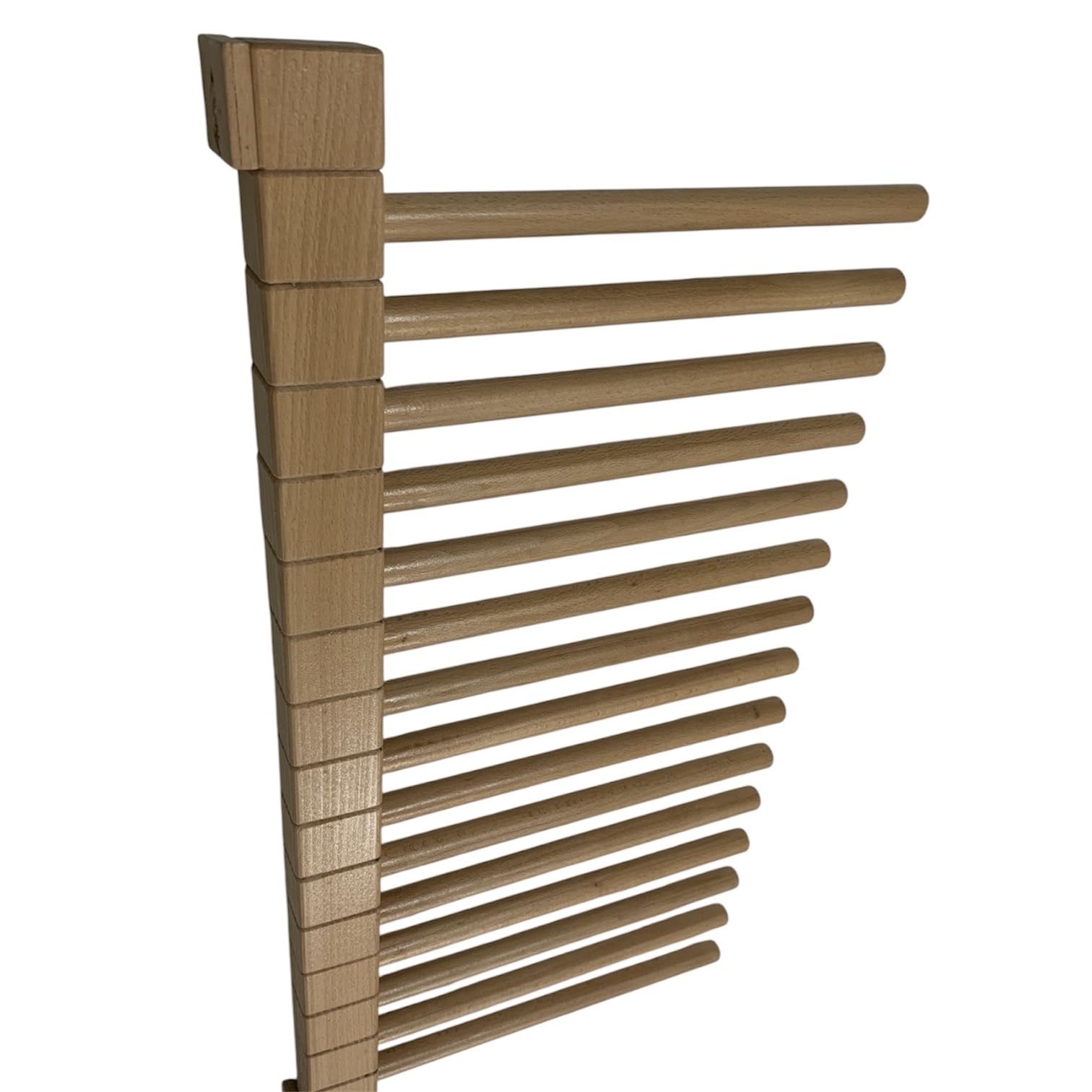 Perchero Madera Pantalones 15 Clavijas | Organizador de Armario Plegable con Diseño Resistente | Ahorro de Espacio y Máxima Capacidad (Madera Haya)