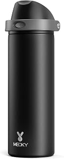 Meoky 24oz Insulated Stainless Steel Water Bottle: 2-in-1 Straw Spout Lid, 24Hr Cold, Leakproof, Fits Cup Holders - BPA-Free for Gym Travel