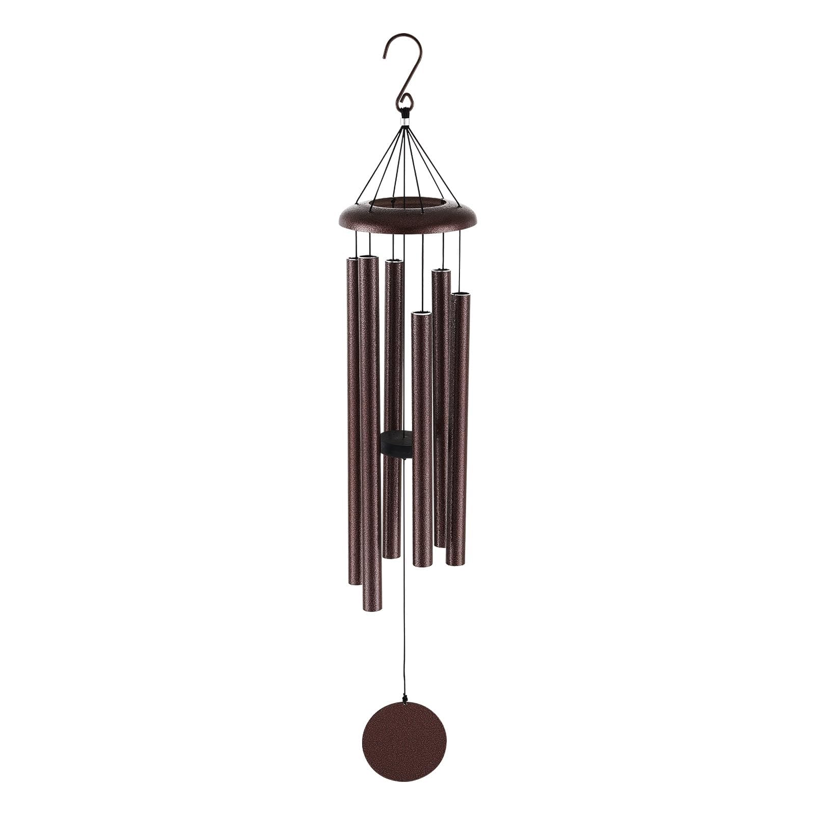Wind Chime 32'' Outside Wind Chimes for Garden Patio Decor Deep Tone Soothing Melodic Tones Memorial Windchime(32''bronze)