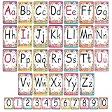Bulletin Board Letters - ABC Alphabet Poster Classroom Decorating Set Toddler English Poster Kindergarten Elementary Classroom Nursery Home Wall Decoration（Colorful flowers）