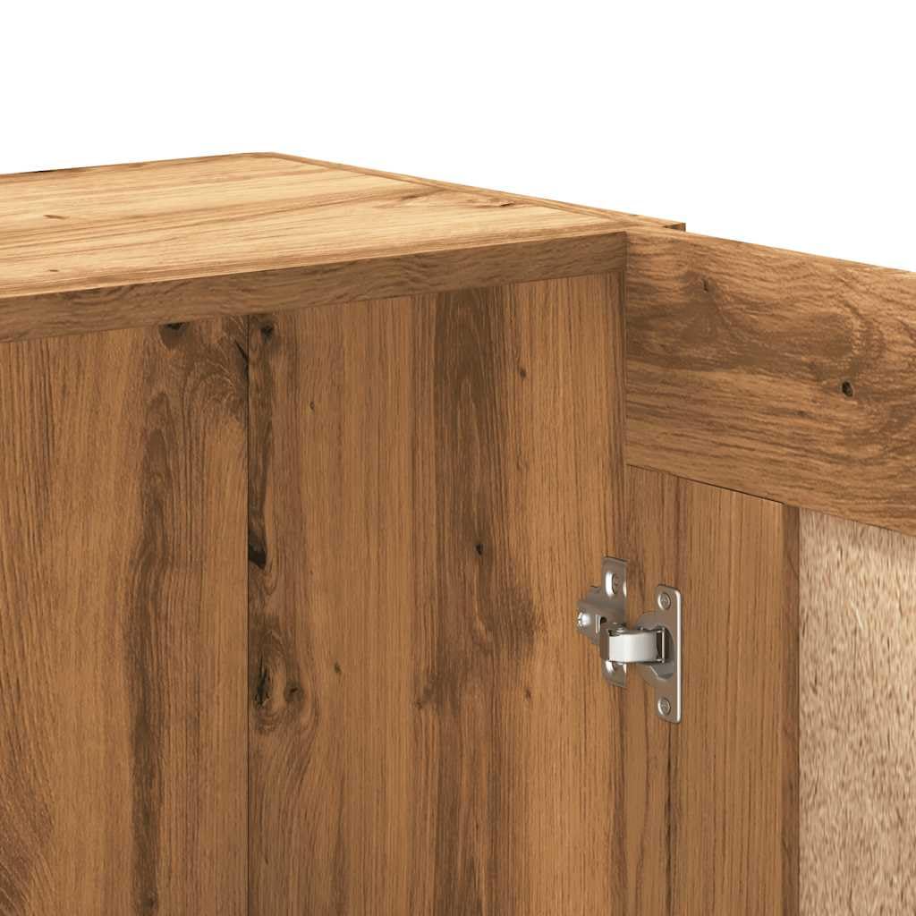 Bücherschrank Artisan-Eiche 82,5x30,5x150 cm Holzwerkstoff Standregal mit Tür 4 Etagen Bücherregal für Wohnzimmer Schlafzimmer Büroorganisation