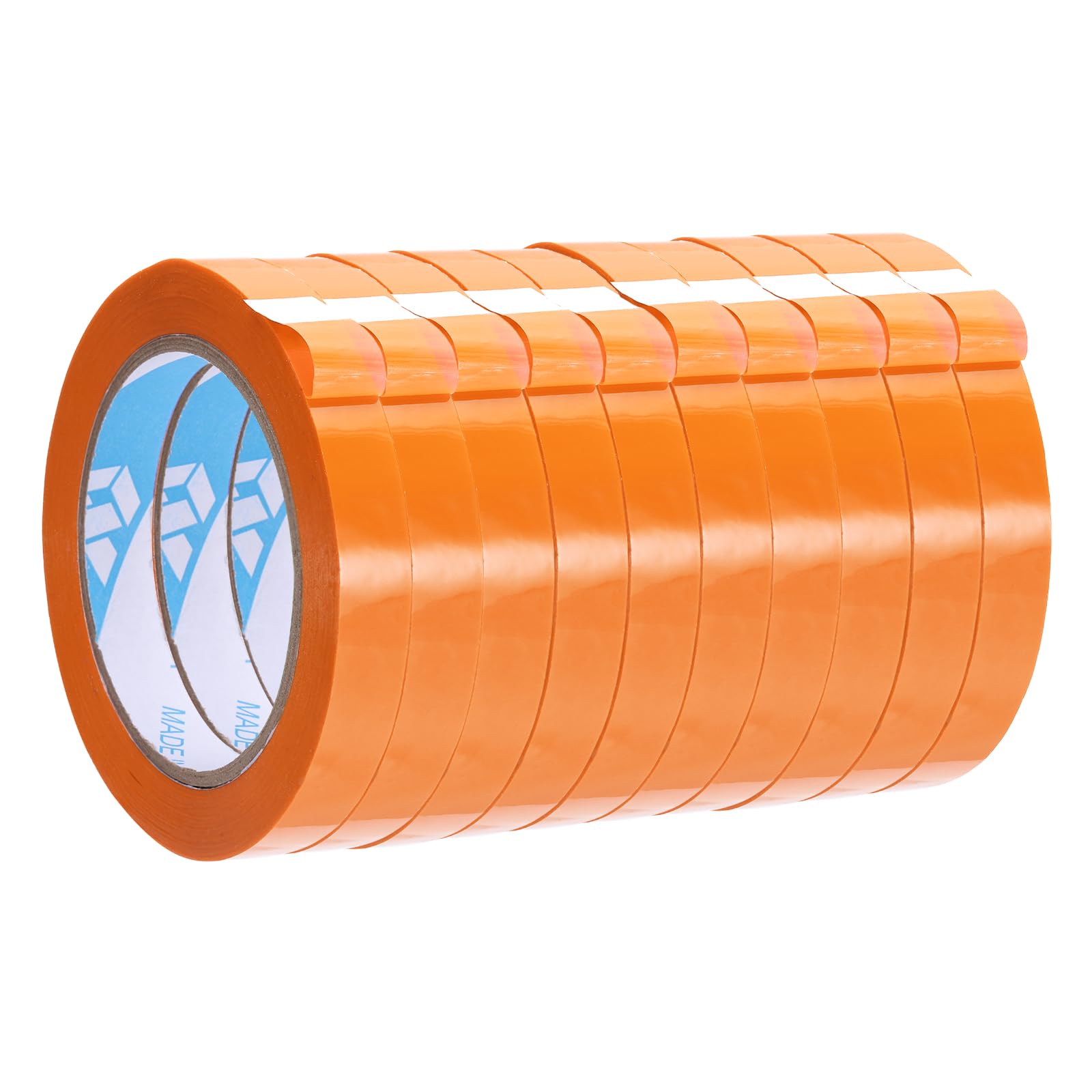 sourcing map 10Pcs Poly Bag Sealing Tape, 9/16" x 98.4 Yard Plastic Bag Sealer Tape Packaging Sealing for Shops Packaging Food Vegetable Meat Cake Bread Freezer Ice, Orange