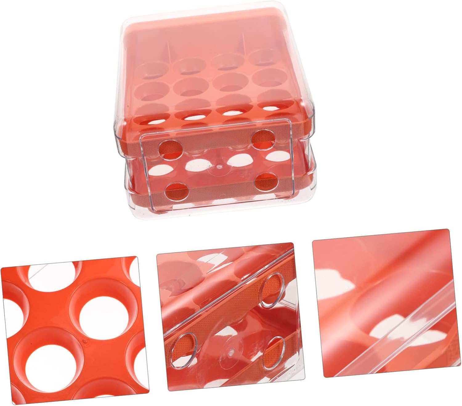 Egg Drawer Organizer 32-Compartment Multi-Function Egg Storage Container Lid Portable Refrigerator for Kitchen Organization