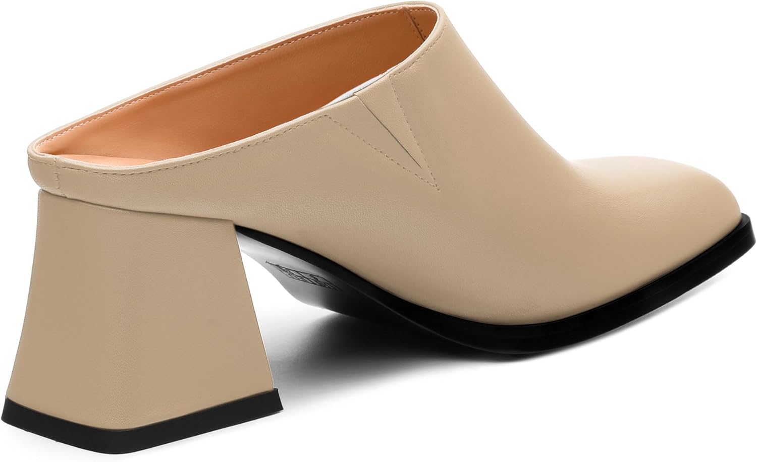 Women's Sandals, Square Closed Toe Mid Heels, Slip On Fashion Solid Matte Heeled Sandal for Daily Working Dating
