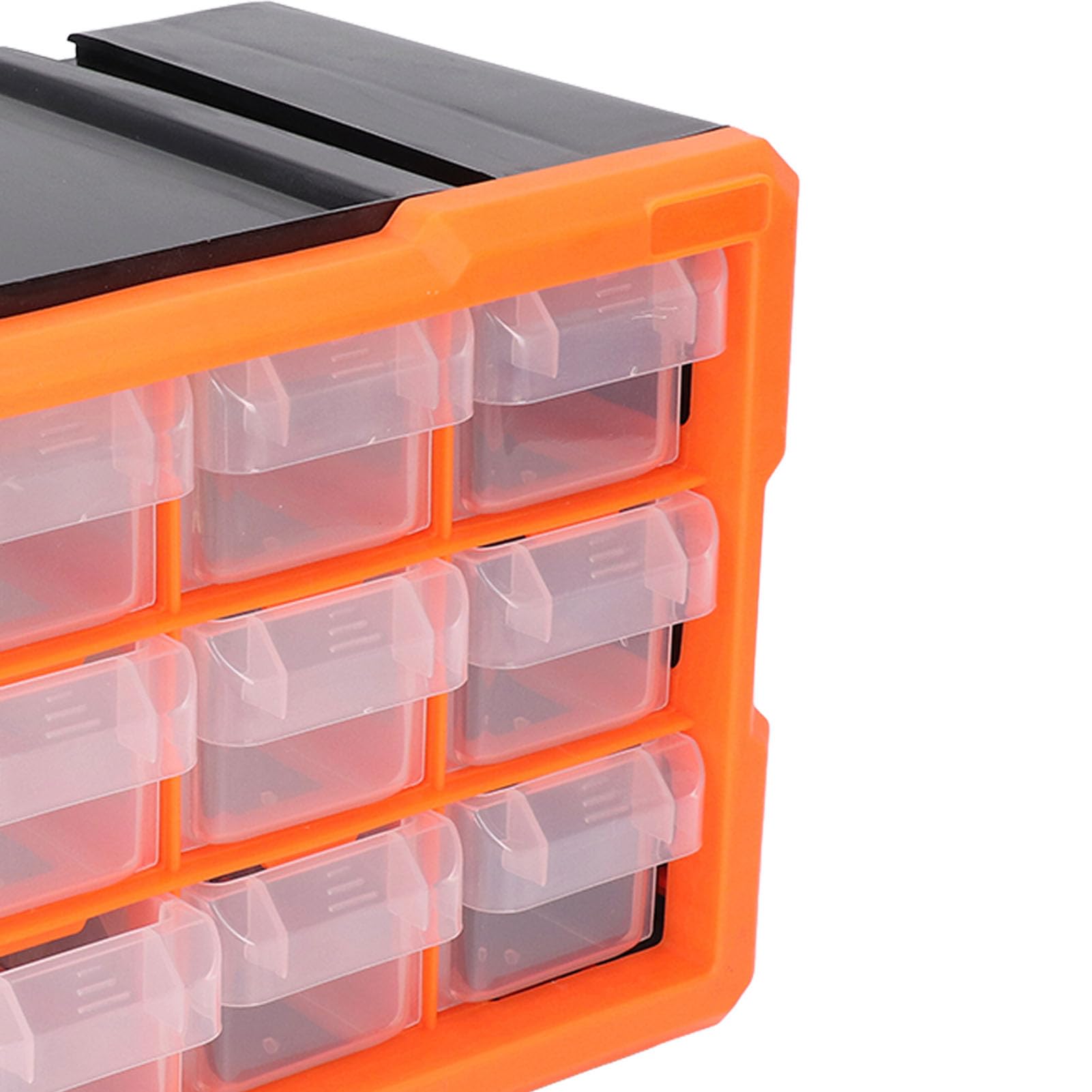 12 Organizator magazynowania szuflad | PVC Stackable Tool Box z mocowaniem ściennym | Organizator części sprzętu do biur/rzemiosła/sprzętu rybackiego | Przezroczyste szuflady