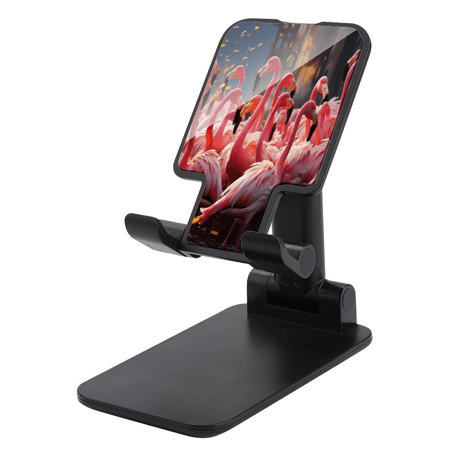 Support de téléphone portable réglable et pliable motif flamants roses pour bureau - 7