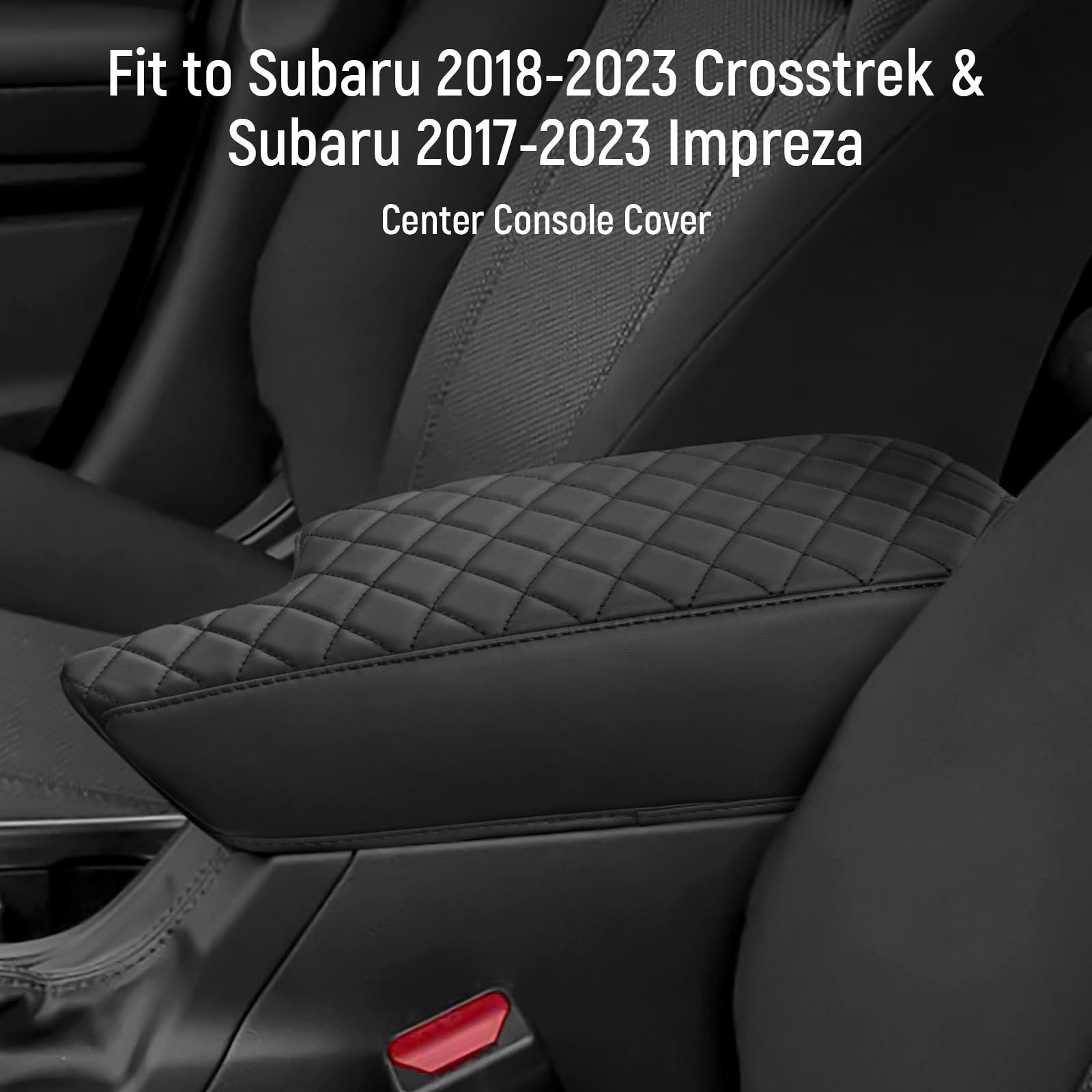 ZZEQYG Pokrowiec na konsolę środkową do Subaru Crosstrek 2018-2023, Impreza 2017-2023, akcesoria, pokrowiec na konsolę środkową, pokrowiec na podłokietnik, skórzany ochraniacz na podłokietnik