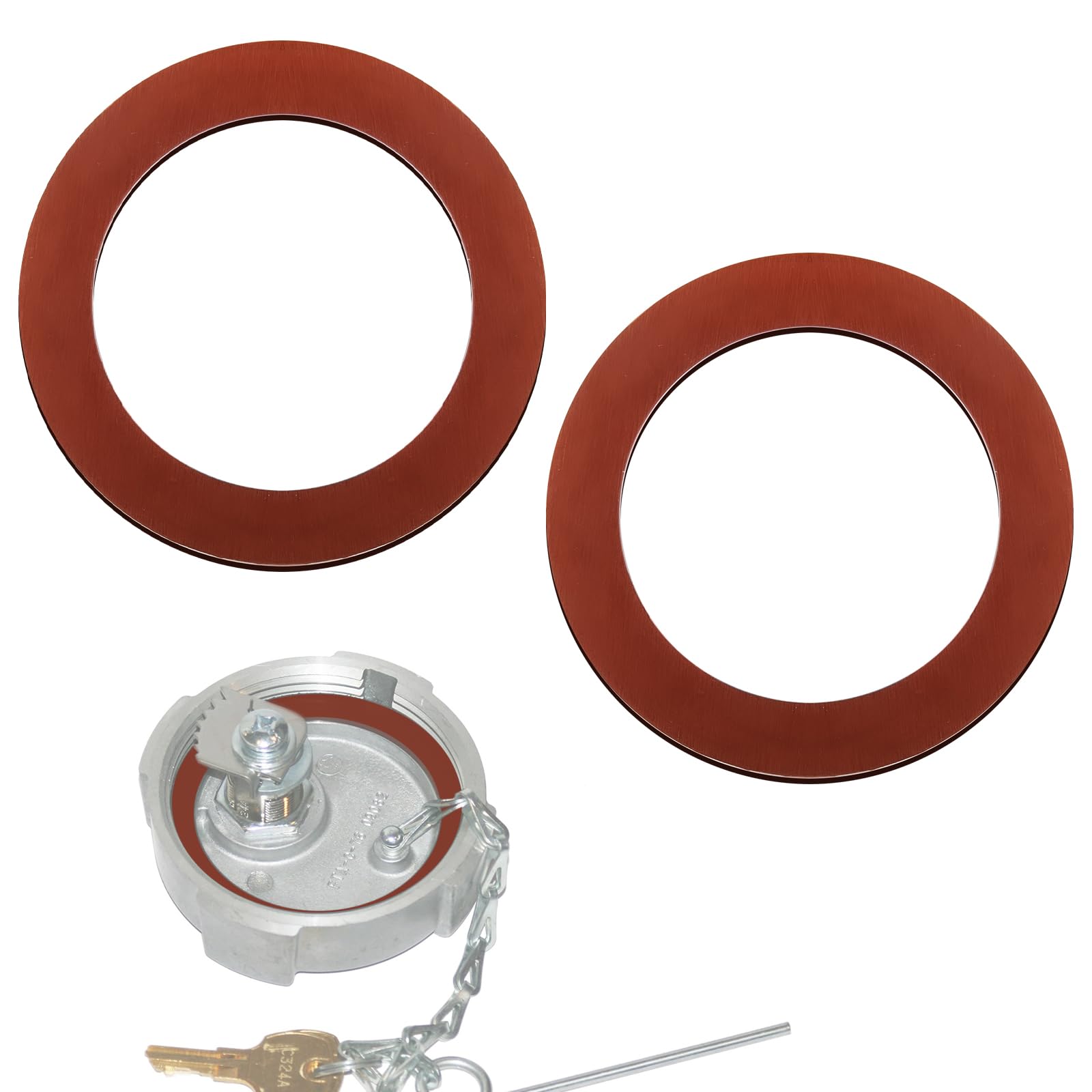 Viton Gaskets for Freightliner 1/4-Turn Fuel Caps, 600-100100 Gas Oil Tank Cover Seal O Ring Gaskets Protector Fit for #03-37017-000/002, Preventing