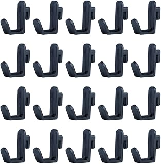QYNuLi 20 Pcs Pegboard Hooks J Hook Style Hooks Plastic Peg Locks for Storing and Organizing Tool Accessories(Black)
