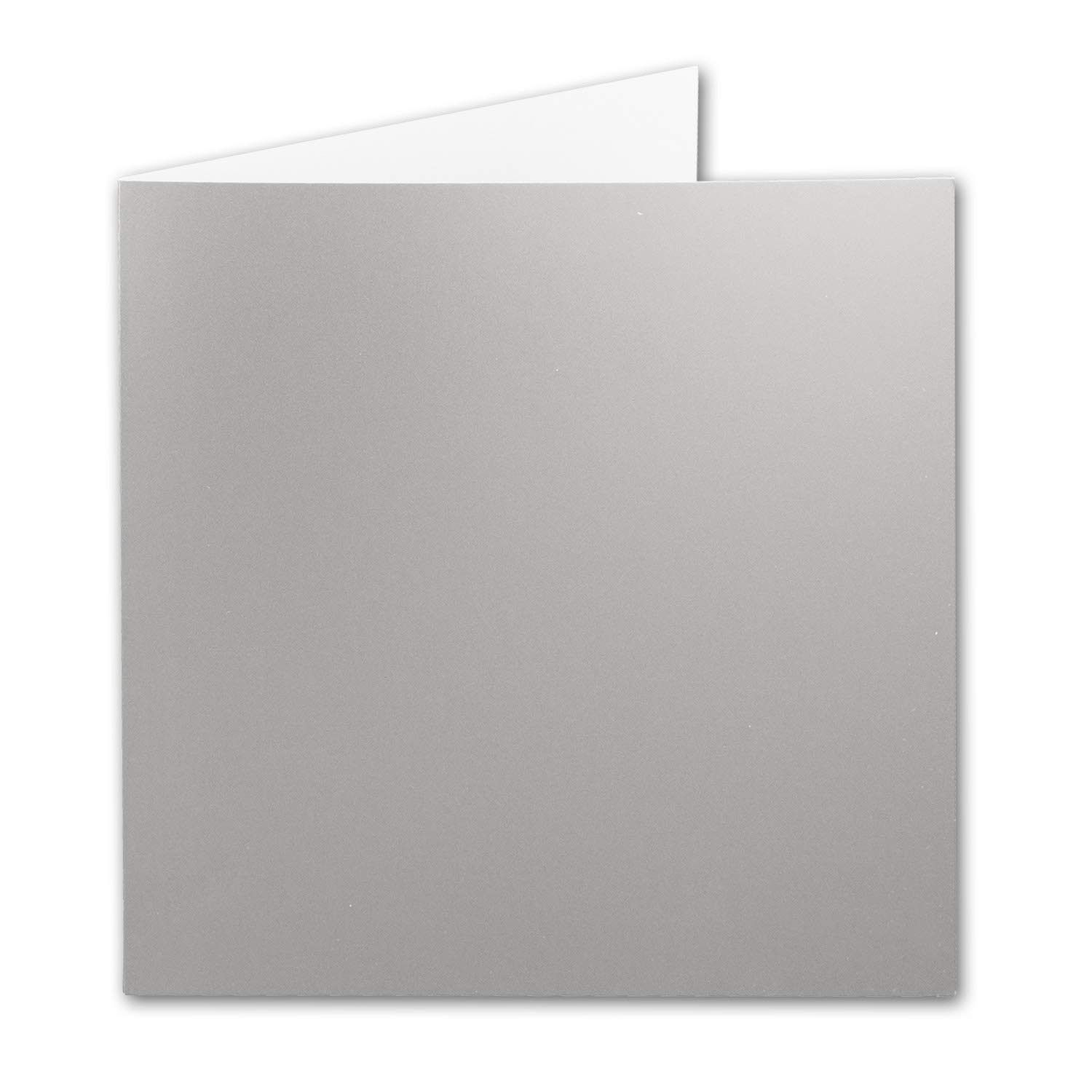Tarjetas plegables cuadradas de 15 x 15 cm, color plateado metálico, 150 unidades, indeformables, aptas para impresoras, para tarjetas de felicitación, invitaciones y más