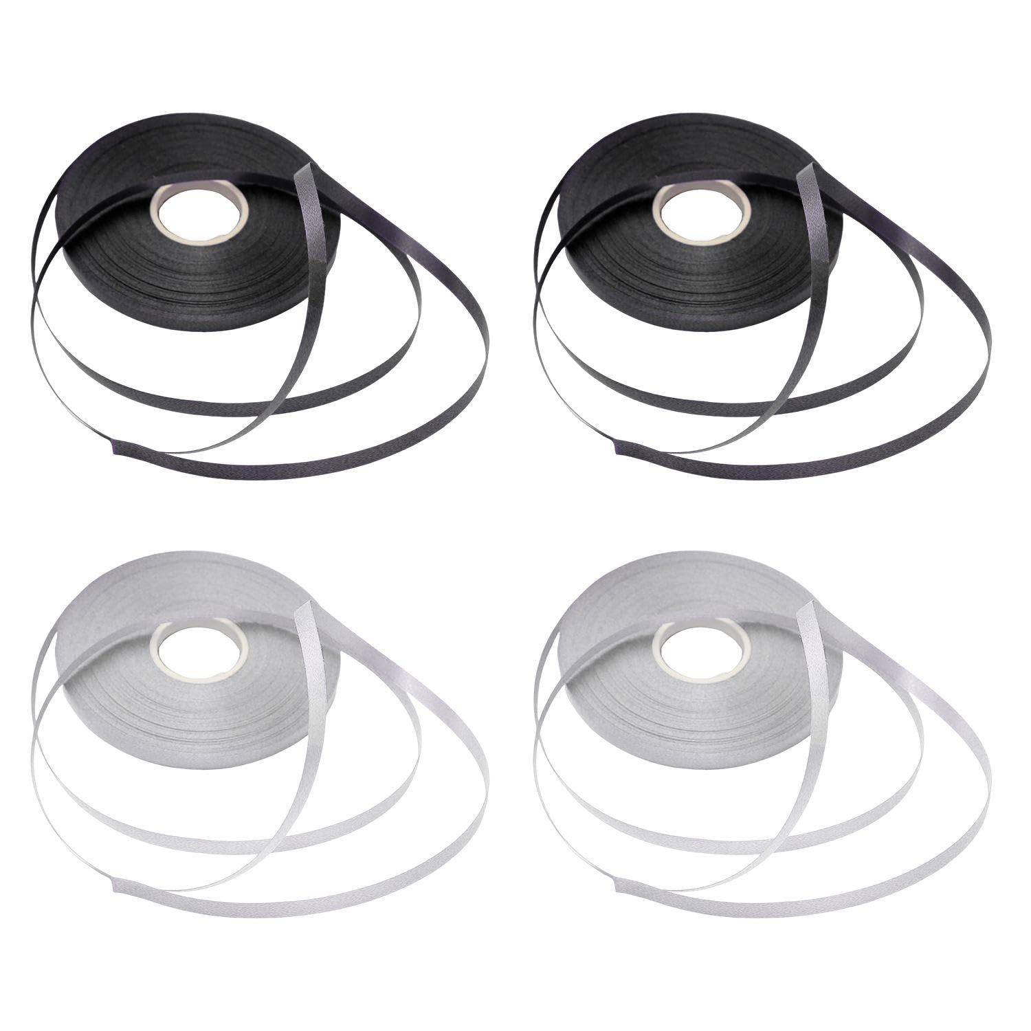 Vehyegoi Black 4 Pieces Balloon Decoration, Ribbon For Balloons, Curling Ribbon, Silk For Gift Wrapping