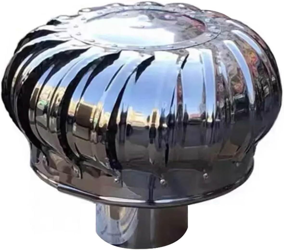 JvFbjLF Roof Chimney Vents Wind Turbines 304 Stainless Steel Vents Silent Duct Roof Ventilators(110mm)