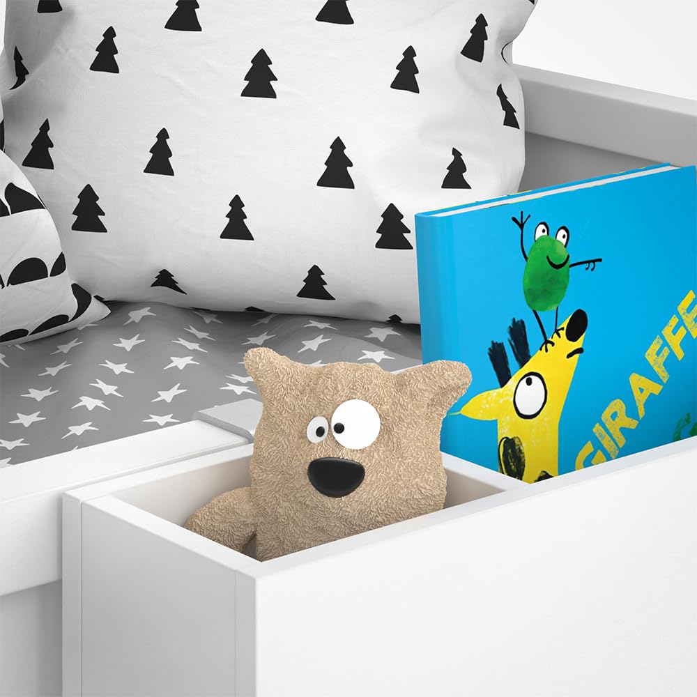 VitaliSpa Estante para Cama Infantil, Blanco, 60 x 15 cm, para Guardar Libros, Juguetes y Objetos cotidianos