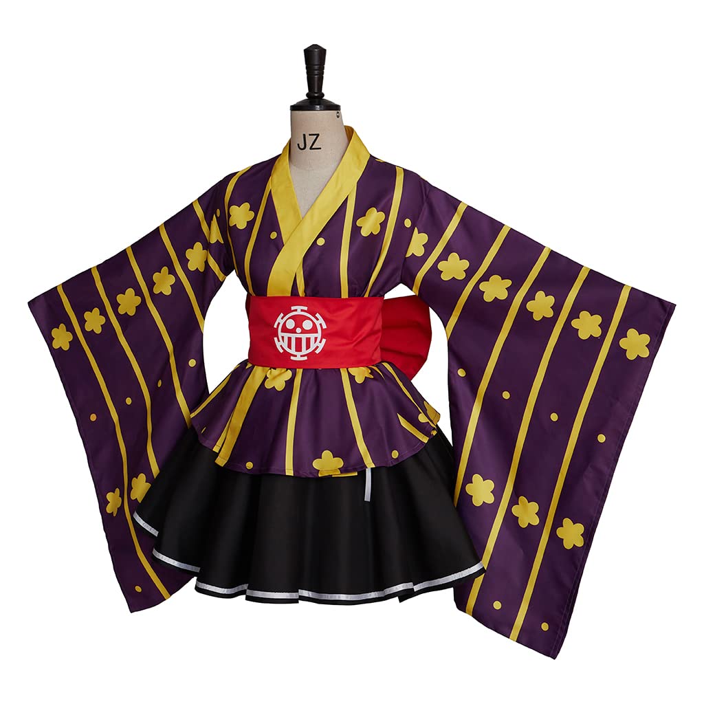 Saniplaycos Anime Trafalgar D. Water Law Lolita Kimono Dress Luffy Cosplay Costume Outfits Halloween Carnival Suit for Women