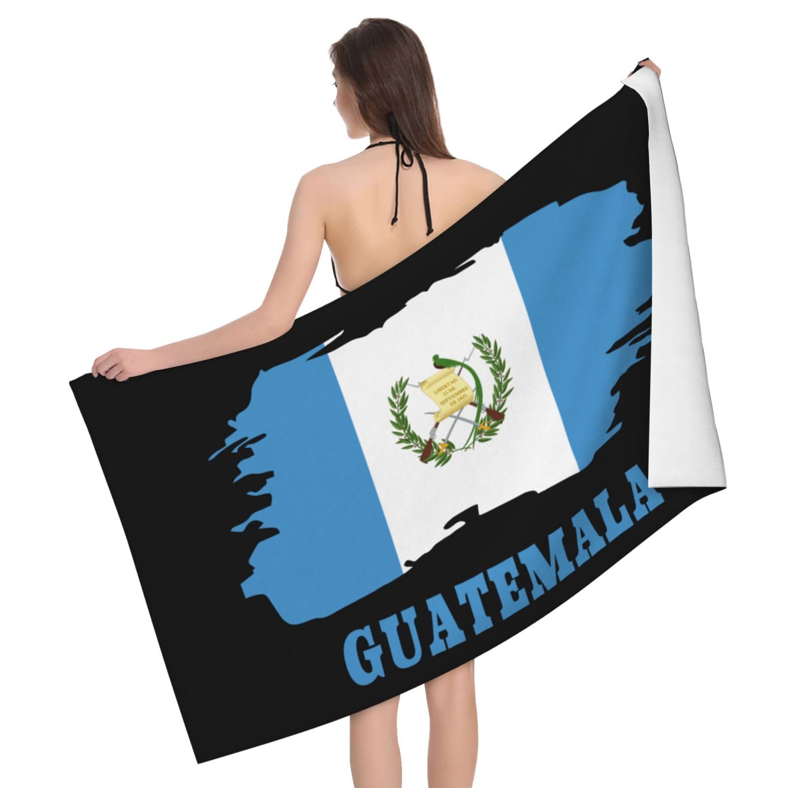 HLBSDM Microfiber Guatemala Map Flag Beach Towel Quick Dry Soft Sand Free Beach Towels for Pool Swim Beach Lightweight Thin Towels