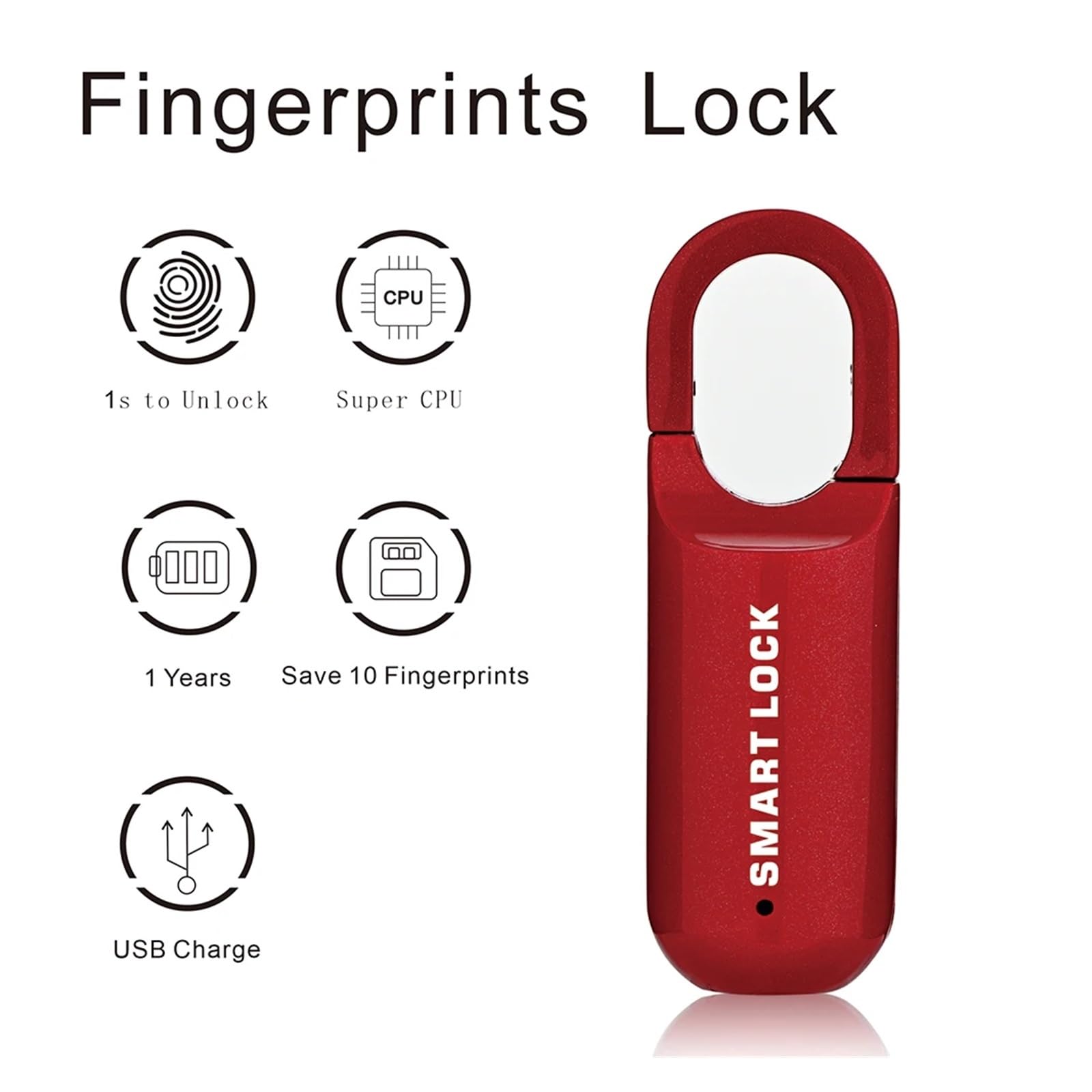 Mini kłódka na odcisk palca, inteligentny dotykowy zamek do drzwi na odcisk palca, zamek bezkluczykowy USB, zamek do komody z walizką(7PCS)