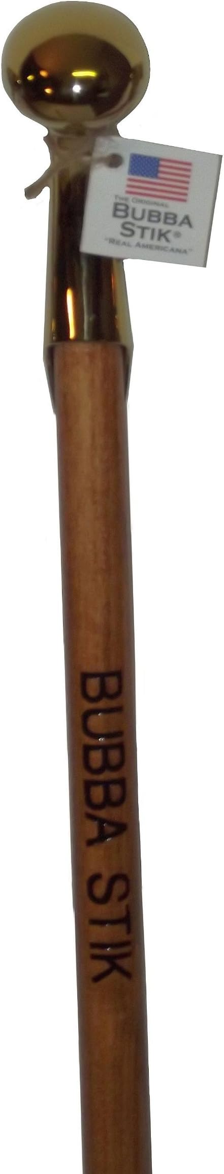 Walking Stick - Original Bubba Stik "Classic" Style Walking Stick with Brass Hame Handle. Made in Texas by Real Texans. (Red Chestnut, 39" Tall)