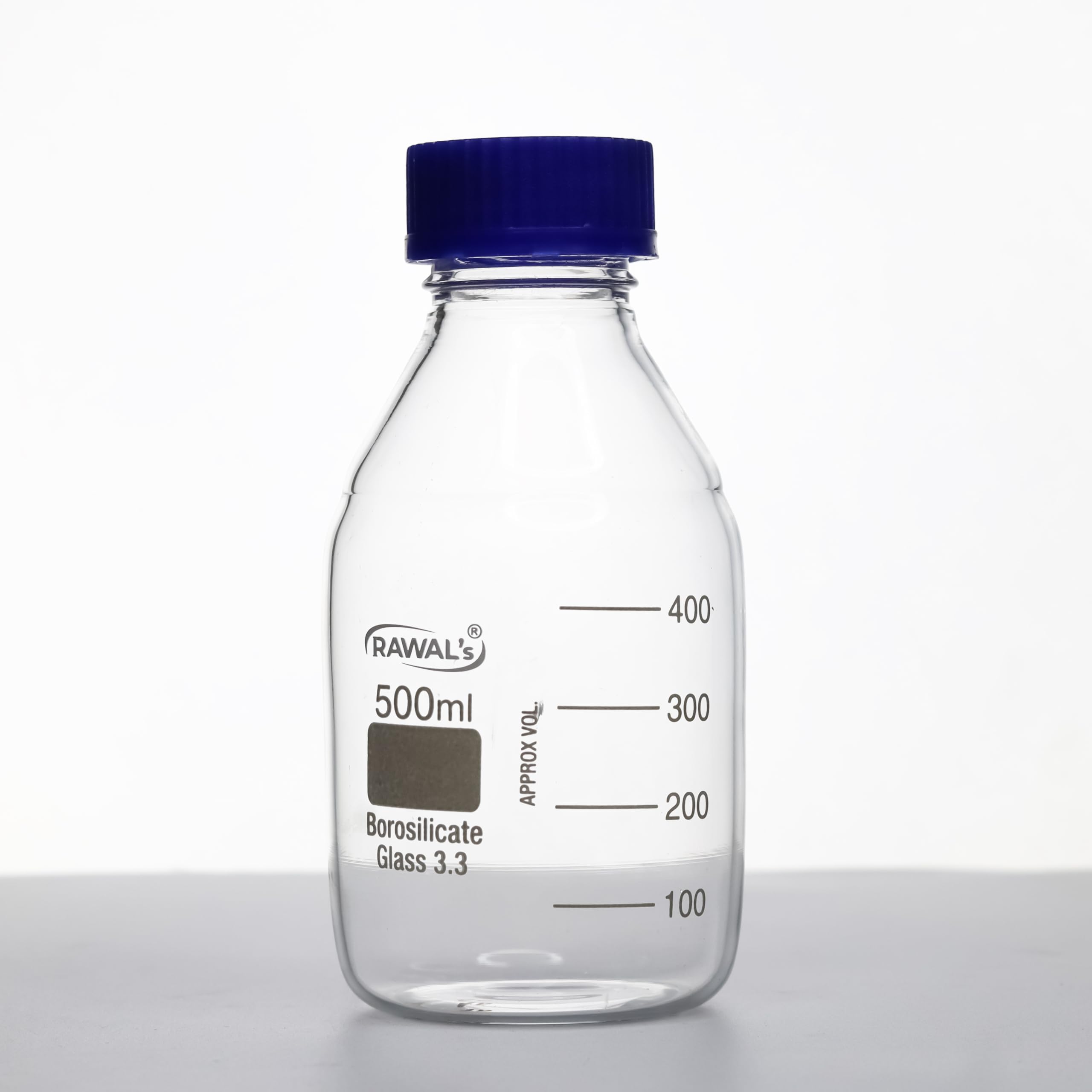 Borosilicate Glass 3.3 Reagent Bottles with Screw Cap, Lab Glassware (500 ml)