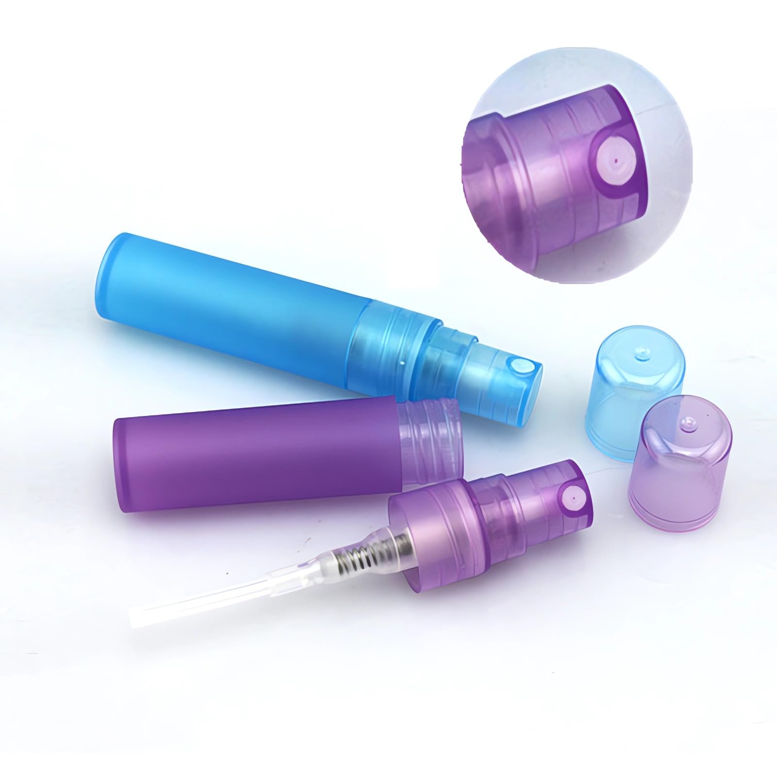 100 Pezzi 10ml Glassato Blu plastica flacone spray Piccolo Flacone Spray per Nebbia Riutilizzabile Portatile, Bottiglia di Profumo, Cosmetica, Viaggio