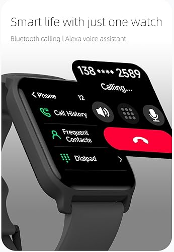 Vista 5 de OCTANDRA Move 2 VeryFit - Reloj inteligente de 1.8 pulgadas con Bluetooth, respuesta de llamadas, Alexa, frecuencia cardíaca, saturación de oxígeno
