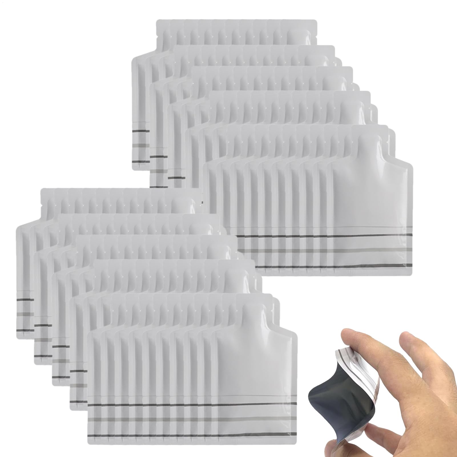 Bags - 5×11 Cm Aluminium Foil Bag | Heat Seal Foil Pouch - Reusable Leakproof | Portable Sample Shampoo & Liquid Storage | Travel, Camping, Kitchen, Food Preservation